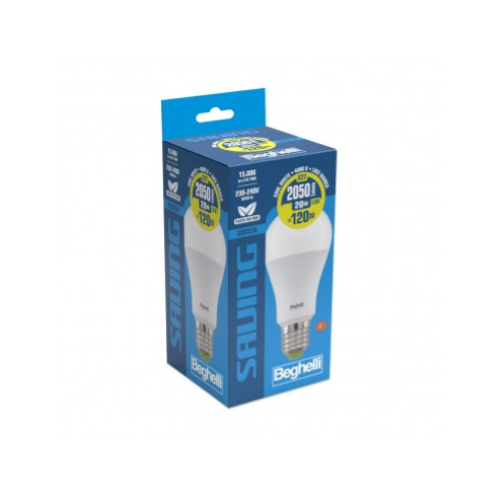LAMPADINA LED GOCCIA OPALE 20W E27 4000K/NATURALE BEGHELLI 56852