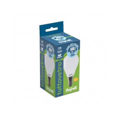LAMPADINA LED SFERA OPALE 5W E14 6500K/FREDDA BEGHELLI 56543