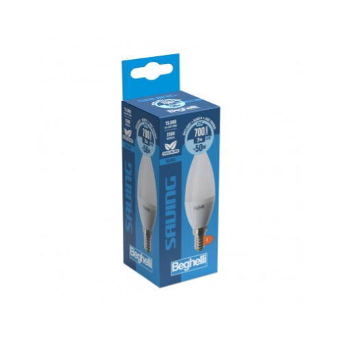 LAMPADINA LED OLIVA OPALE 7W E14 6500K/FREDDA BEGHELLI 56979