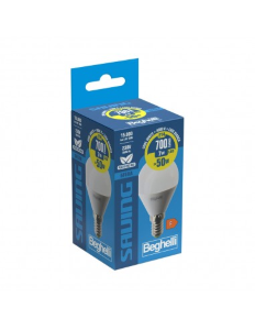 LAMPADINA LED SFERA OPALE 7W E14 4000K/NATURALE BEGHELLI 56871