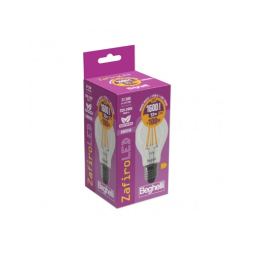 LAMPADA LED FILAMENTO E27 12W 1600LM 2700K/CALDA BEGHELLI 56186