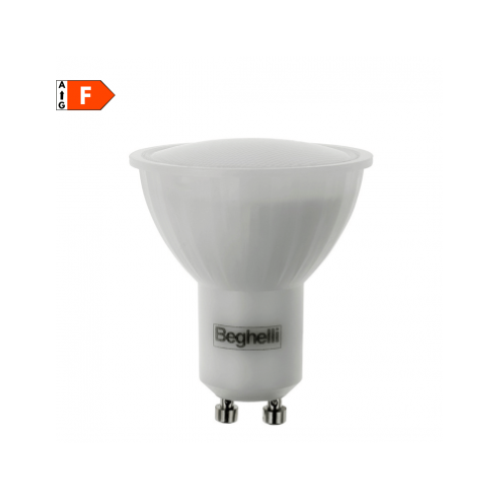 LAMPADINA LED SPOT GU10 6W 3000K/CALDA 95° BEGHELLI/ELPLAST 57009