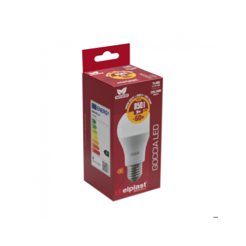 LAMPADINA LED GOCCIA OPALE 9W E27 3000K/CALDA BEGHELLI 57000