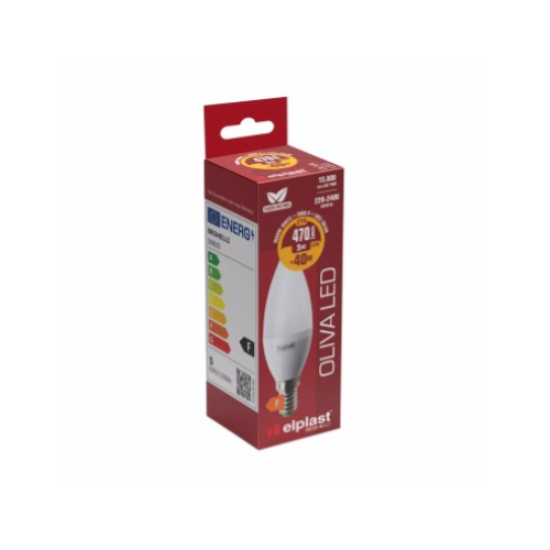 LAMPADINA LED OLIVA OPALE 5W E14 3000K/CALDA BEGHELLI/ELPLAST 56825