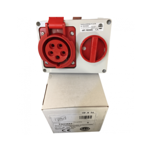 Presa interbloccata CEE da incasso 16A 3P+T+N 400V con int. FAEG FG23653