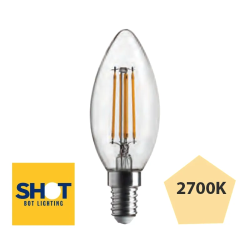 Lampada a led oliva stick e14 6w 2700k  wld2006x2L