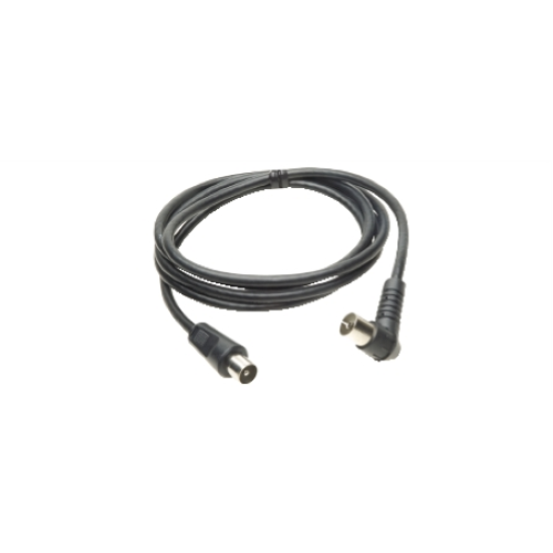 CAVO ANTENNA TV  SPINA MASCHIO DIRITTO - PRESA FEMMINA 90° 1,5mt NERO