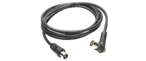CAVO ANTENNA TV  SPINA MASCHIO DIRITTO - PRESA FEMMINA 90° 1,5mt NERO