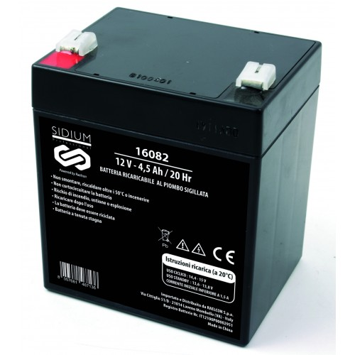 Batteria ricaricabile al piombo 12V 4,5Ah - 90x70x101mm 
