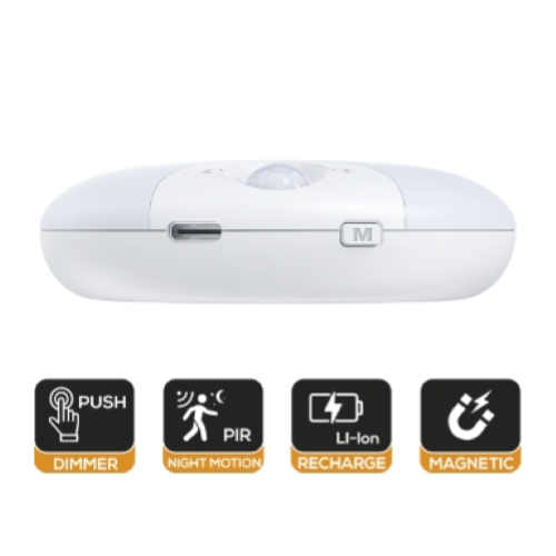 RX4075 - PUNTO LUCE LED TONDO MAGNETICO CON SENSORE NOTTURNO DI MOVIMENTO GBC