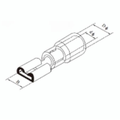 TERMINALE TERMORETRAIBILE FASTON FEMMINA PASSO 6,3MM BLU - 10 PZ