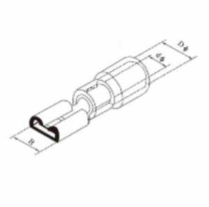 TERMINALE TERMORETRAIBILE FASTON FEMMINA PASSO 6,3MM BLU - 10 PZ