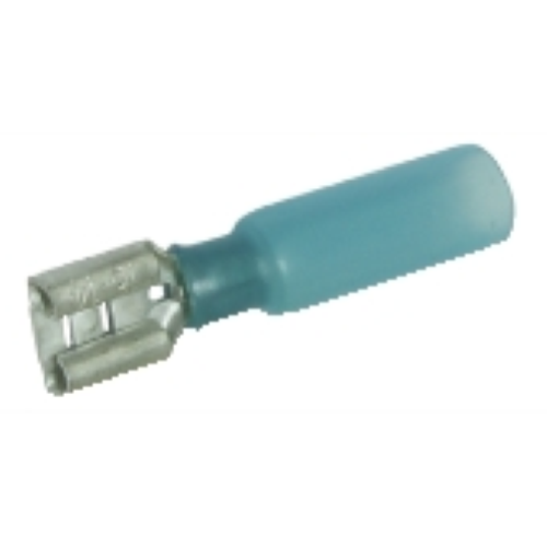 TERMINALE TERMORETRAIBILE FASTON FEMMINA PASSO 6,3MM BLU - 10 PZ