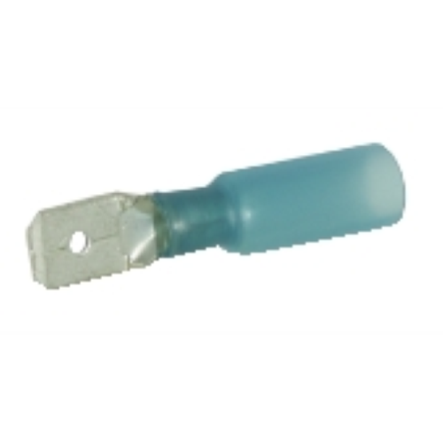 TERMINALE TERMORETRAIBILE FASTON MASCHIO PASSO 6,3MM BLU - 10PZ