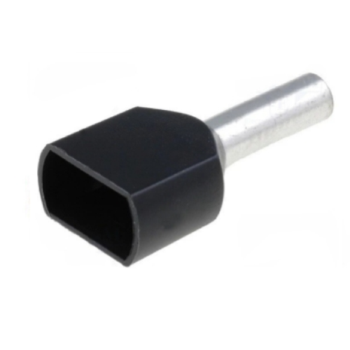PUNTALINO TERMINALE PREISOLATO DOPPIO A BUSSOLA 1.5MM2 NERO - 25PZ