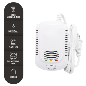 RILEVATORE GAS METANO E GPL CON CAVO 220V