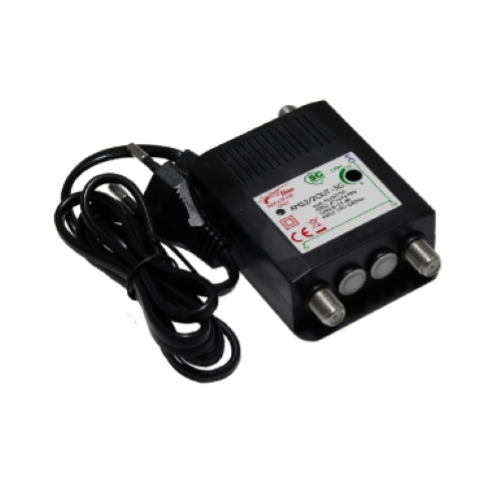 AMS2/2OUT -5G - AMPLIFICATORE DA INTERNO UHF+VHF 23DB REGOLAZIONE SEPARATA 2OUT ATTACCO F - CON FILTRO 5G