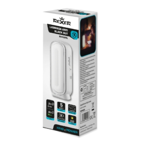 RX4025L - LAMPADA 60 LED ANTI BLACK-OUT RICARICABILE