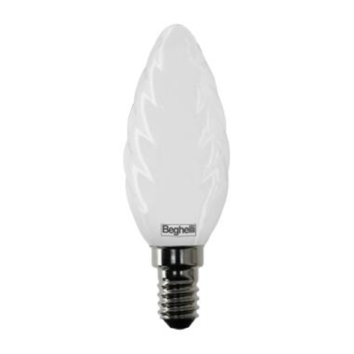LAMPADINA LED TORTIGLIONE OPALE 5W E14 3000K/CALDA BEGHELLI 56559