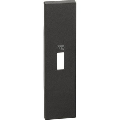 BTicino KG10C – Cover Living Now 1 modulo per caricatore/presa USB, colore nero opaco.