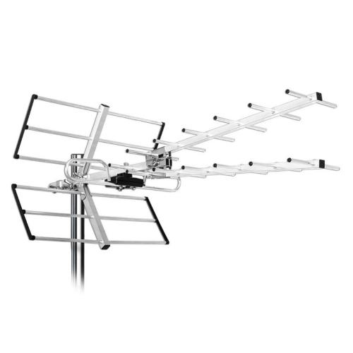 ANTENNA TV DIGITALE TERRESTRE UHF DVB-T2 5G DOPPIA CULLA 16 ELEMENTI 15DB ALTO GUADAGNO CON FILTRO 5G E CONNETTORE F METRONIC 415071