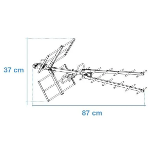 ANTENNA TV DIGITALE TERRESTRE UHF DVB-T2 5G DOPPIA CULLA 16 ELEMENTI 15DB ALTO GUADAGNO CON FILTRO 5G E CONNETTORE F METRONIC 415071