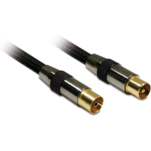 CAVO ANTENNA TV COASSIALE 9,52 MM MASCHIO-FEMMINA 1,5 M SCHERMATO COLORE NERO METRONIC 419001