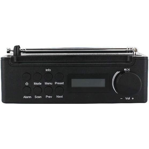 RADIO DIGITALE PORTATILE DAB+ E FM RDS CON SVEGLIA DOPPIO ALLARME BATTERIA INTEGRATA 7 ORE USCITA CUFFIE 3W COLORE NERO METRONIC 477231
