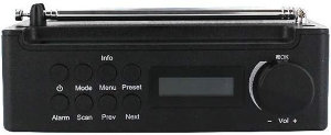 RADIO DIGITALE PORTATILE DAB+ E FM RDS CON SVEGLIA DOPPIO ALLARME BATTERIA INTEGRATA 7 ORE USCITA CUFFIE 3W COLORE NERO METRONIC 477231