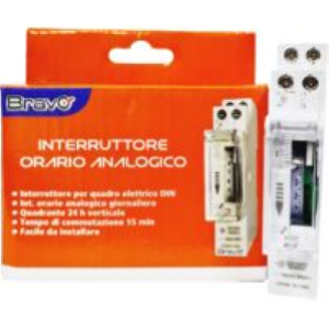 INTERRUTTORE ORARIO ANALOGICO GIORNALIERO DA DIN 1 CANALE BRAVO 93003222