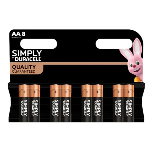 DURACELL AAA PILE ALCALINE SIMPLY DURACELL LR03 1,5V BLISTER 8 PEZZI