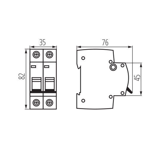 INTERRUTTORE MAGNETOTERMICO 2P 16A C 6KA KMB6-C16/2 KANLUX 23178