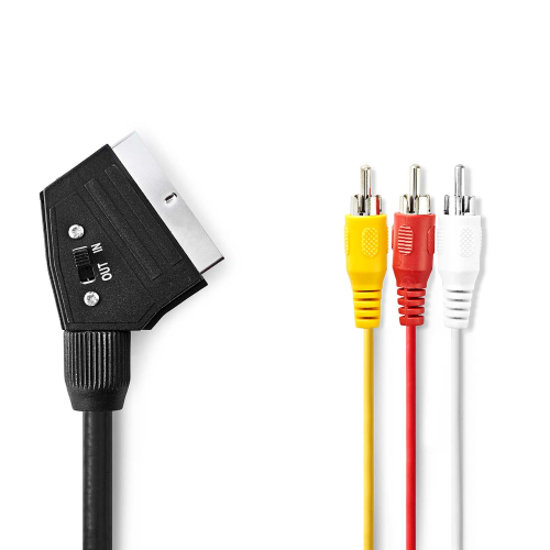 SCART - 3RCA C/INTERRUTTORE IN/OUT 2 METRI