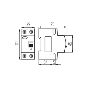 INTERRUTTORE MAGNETOTERMICO DIFFERENZIALE 6KA 2P 32A C 30MA KRO6-2/C32/30 KANLUX 23222