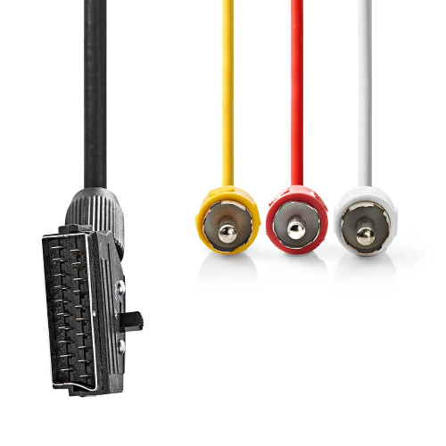 SCART - 3RCA C/INTERRUTTORE IN/OUT 2 METRI