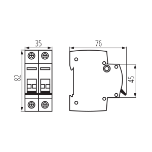 INTERRUTTORE SEZIONATORE MODULARE 2P 63A KMI-2/63A KANLUX 27256