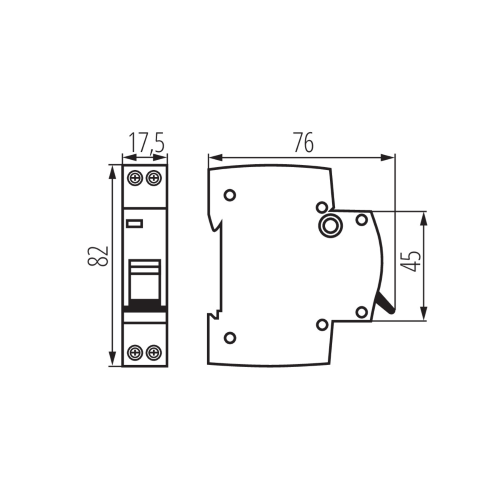 INTERRUTTORE MAGNETOTERMICO 1P+N 25A C 6KA KMBN6-C25/1 KANLUX 32571