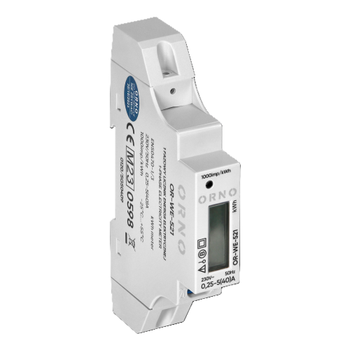 CONTATORE DI ENERGIA MONOFASE 40A MID GUIDA DIN LCD ORNO OR-WE-521
