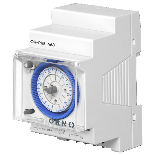 PROGRAMMATORE ORARIO MECCANICO 24H 16A DIN 3 MODULI ORNO OR-PRE-468