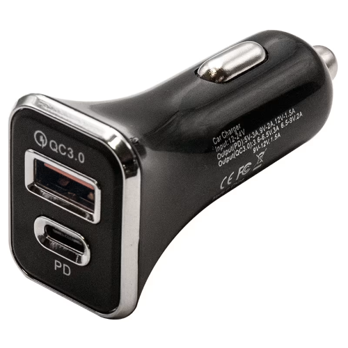 MINI ALIMENTATORE DA AUTO 12/24V 2 PRESE USB 38W A+C ELCART 08/01602
