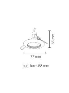 FARETTO AD INCASSO SOFFITTO TONDO FISSO ALLUMINIO CROMO LUCIDO GU10 STONE 8005/CL