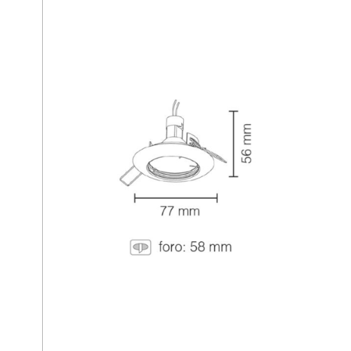 FARETTO DA INCASSO SOFFITTO TONDO FISSO IN ALLUMINIO CON PORTALAMPADA GU10 IP20 BIANCO STONE 8005/B
