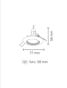 FARETTO DA INCASSO SOFFITTO TONDO FISSO IN ALLUMINIO CON PORTALAMPADA GU10 IP20 BIANCO STONE 8005/B