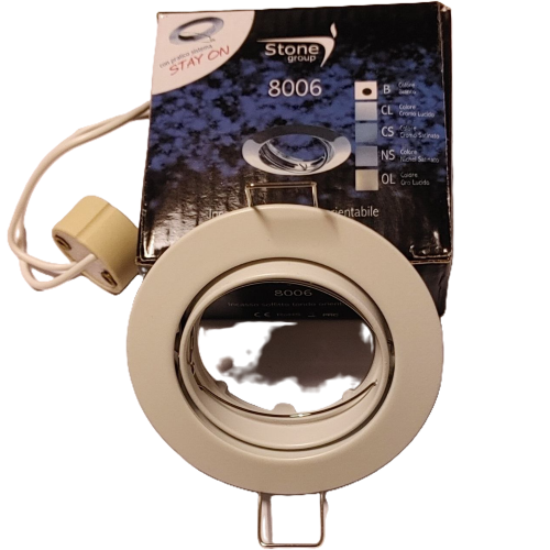 FARETTO AD INCASSO ORIENTABILE TONDO IN ALLUMINIO BIANCO GU10 IP20 STONE 8006/B