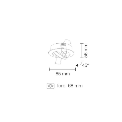 FARETTO AD INCASSO SOFFITTO TONDO ORIENTABILE IN ALLUMINIO CROMO LUCIDO GU10 IP20 STONE 8006/CL