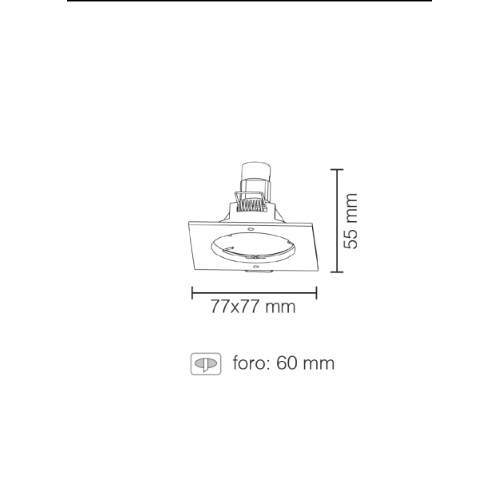 FARETTO AD INCASSO QUADRATO FISSO IN ALLUMINIO BIANCO GU10 IP20 STONE 8007/B