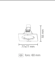 FARETTO AD INCASSO QUADRATO FISSO IN ALLUMINIO BIANCO GU10 IP20 STONE 8007/B