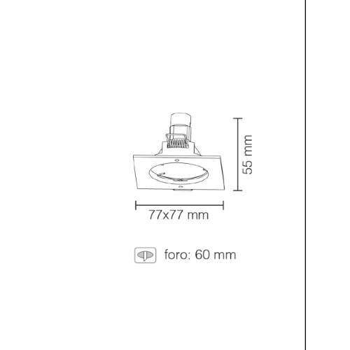 FARETTO AD INCASSO QUADRATO FISSO IN ALLUMINIO CROMO LUCIDO GU10 IP20 STONE 8007/CL