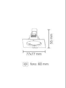 FARETTO AD INCASSO QUADRATO FISSO IN ALLUMINIO CROMO LUCIDO GU10 IP20 STONE 8007/CL