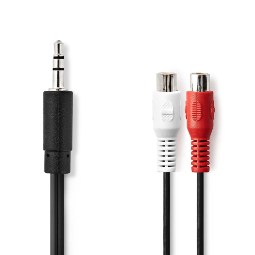 Cavo audio stereo Maschio da 3,5 mm -  2x RCA femmina - Nichelato - 0,20 m 